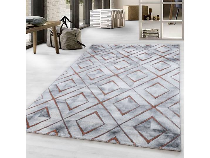 Teppich AYYILDIZ TEPPICHE NAXOS 3811 , braun (bronzefarben), B:140cm H:12mm L:200cm, Polypropylen (PP), Teppiche, Teppich, Wohnzimmer