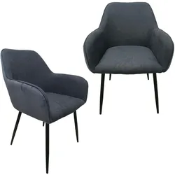 HTI-Living, Stühle, Stuhl Albany Soft Grau 2er-Set (2x)