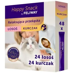 CEVA FELIWAY Happy Snack Mix Huhn und Lachs 48x15g cremiger Snack für Katzen zur Stresslinderung