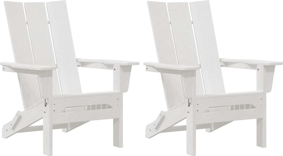 vidaXL Tuinstoelen, 2 stuks, wit, polyethyleen
