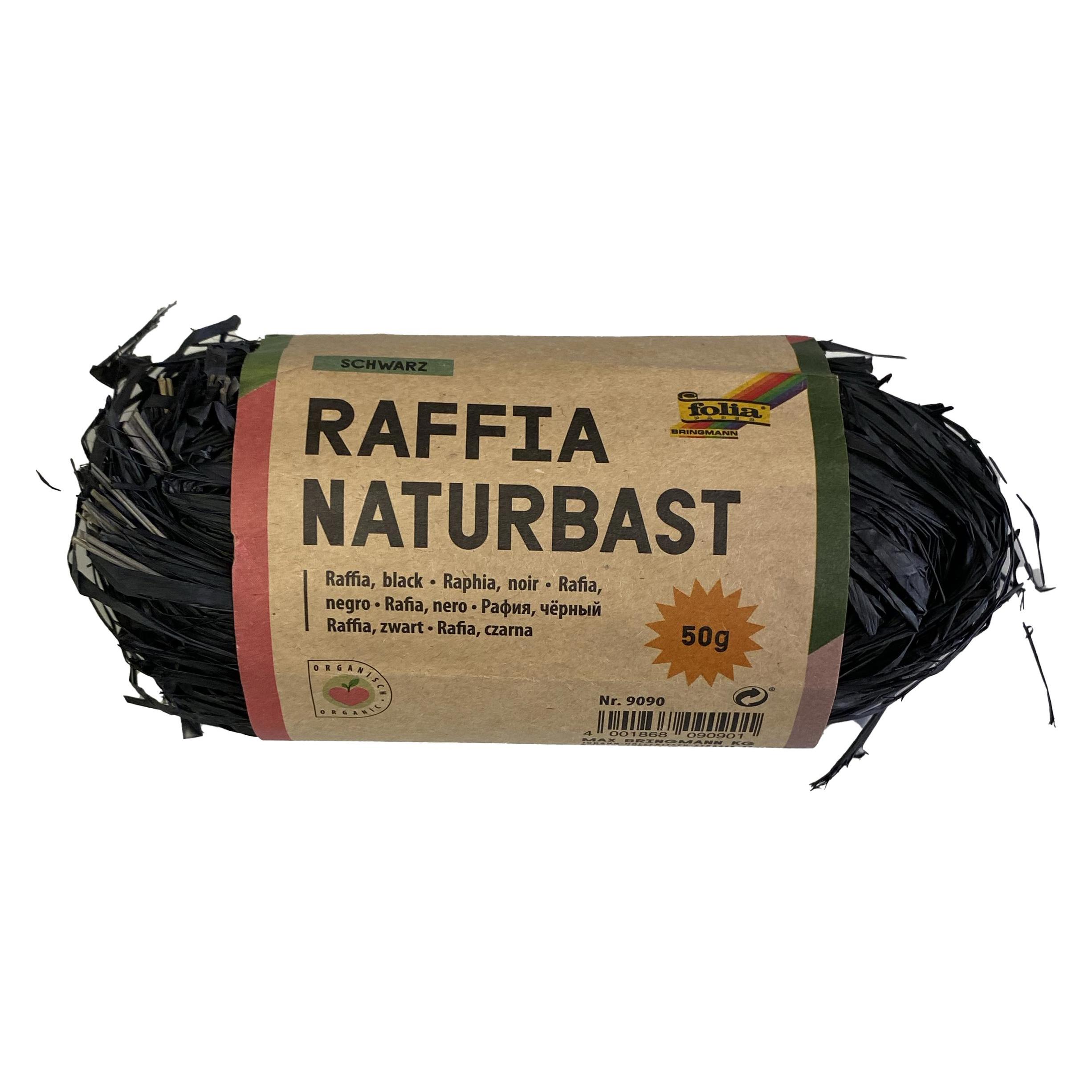 Folia Bringmann Naturbast Raffia 50g schwarz (1x) (9090)