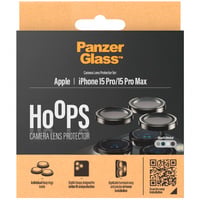 Hoops Metall Kameraschutz, Schutzfolie schwarz, iPhone 15 Pro / 15 Max