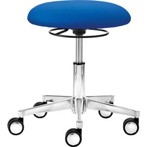 Mayer Drehhocker myXPERT, 1290, Stoff, mit Rollen, mit Tellersitz, blau