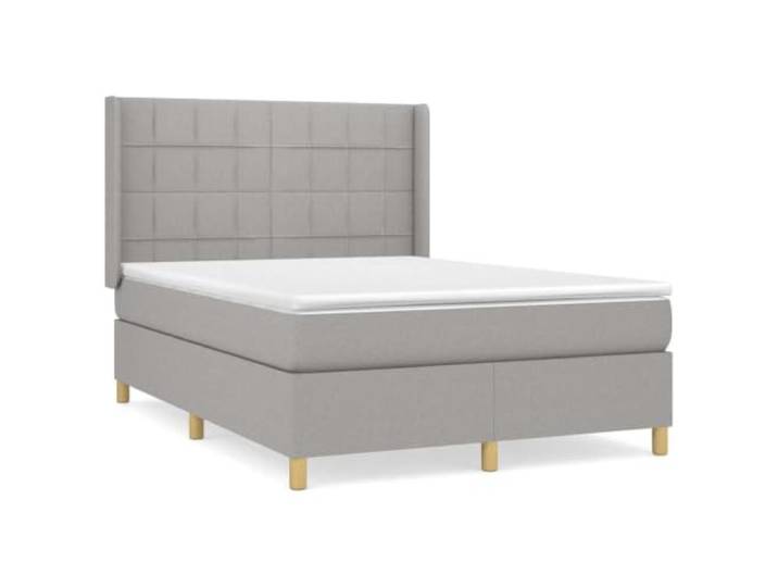 PUGYNBK Boxspringbett, 140 x 190 cm, mit Taschenfederkernmatratze Verstellbares Kopfteil, mittlere Festigkeit, atmungsaktiver Stoff, weicher Schutz, inklusive Anleitung (evtl. nicht in