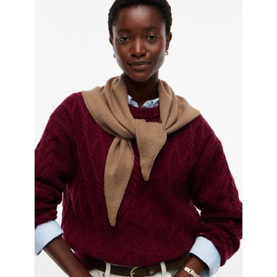 Wollschal TOMMY HILFIGER "TH SCRIPT TRIANGLE SCARF", Damen, braun (tundra moss), Wollmischung, Modetücher, dreieckig, mit Kaschmiranteil, mit Logostickerei