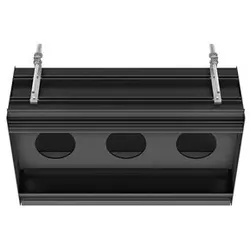 Gessi lineares Deckeneinbau-System, Grundkörper L = 670 mm mit 3-Loch-Innenblende für 3 Module, 61125299
