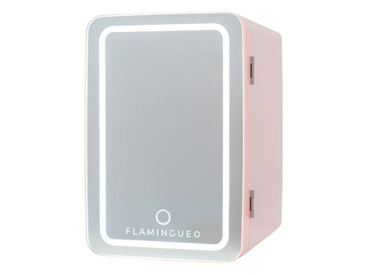 Mini Frigo Cosmétique 6,5L avec Miroir et LED 12V/220V Rose