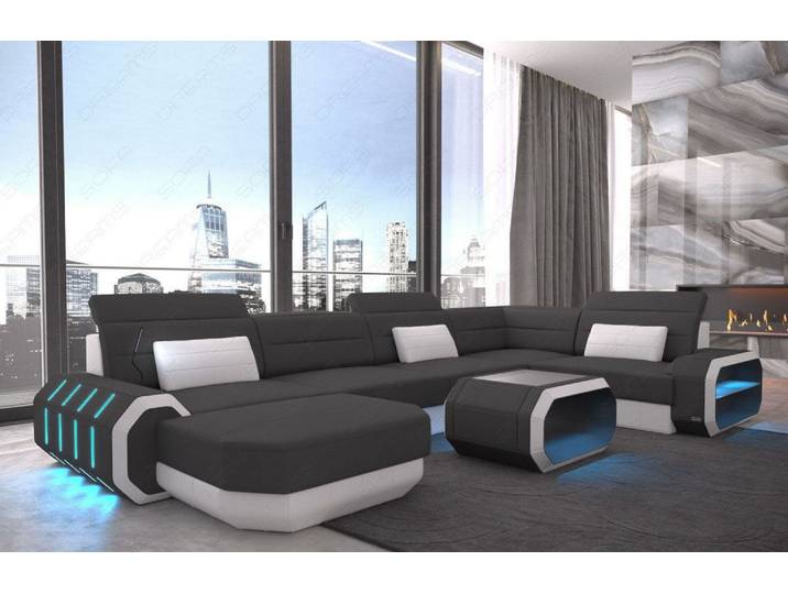 Wohnlandschaft Roma U-Form aus Stoff