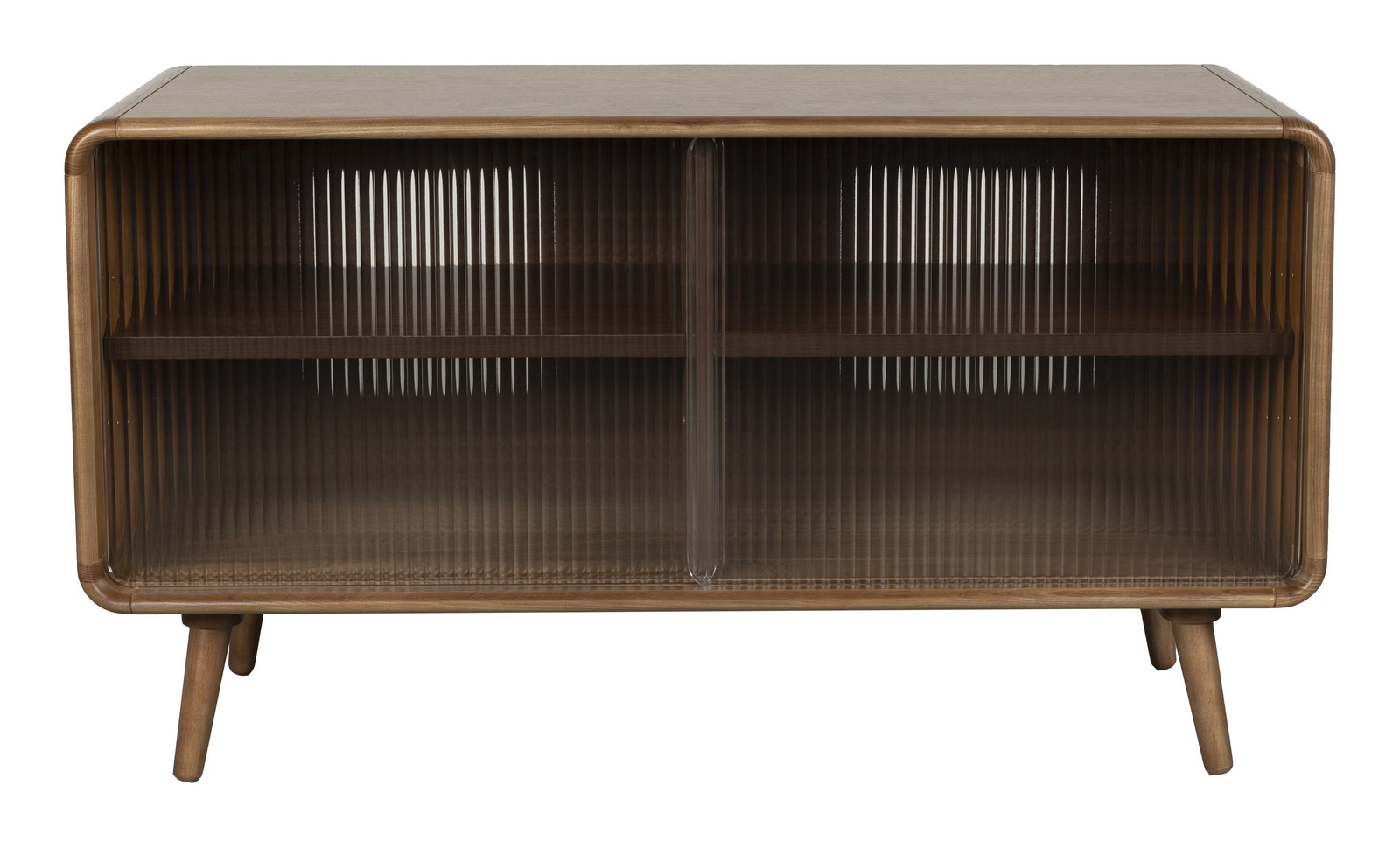 Zuiver TV-meubel Rise Walnootlook en glas, Bruin, Breedte: 100 cm