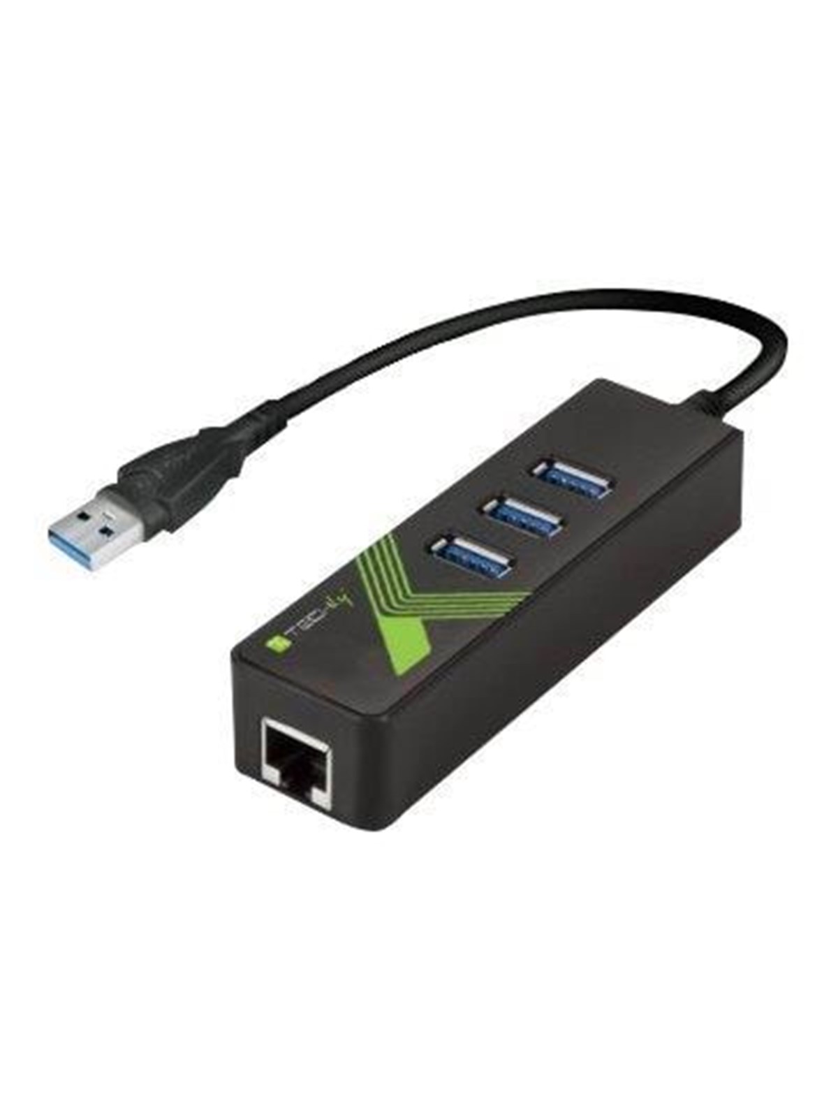 IC INTRACOM techly USB3.0 Gigabit Ethernet Adapter Converter with 3-Port Hub
