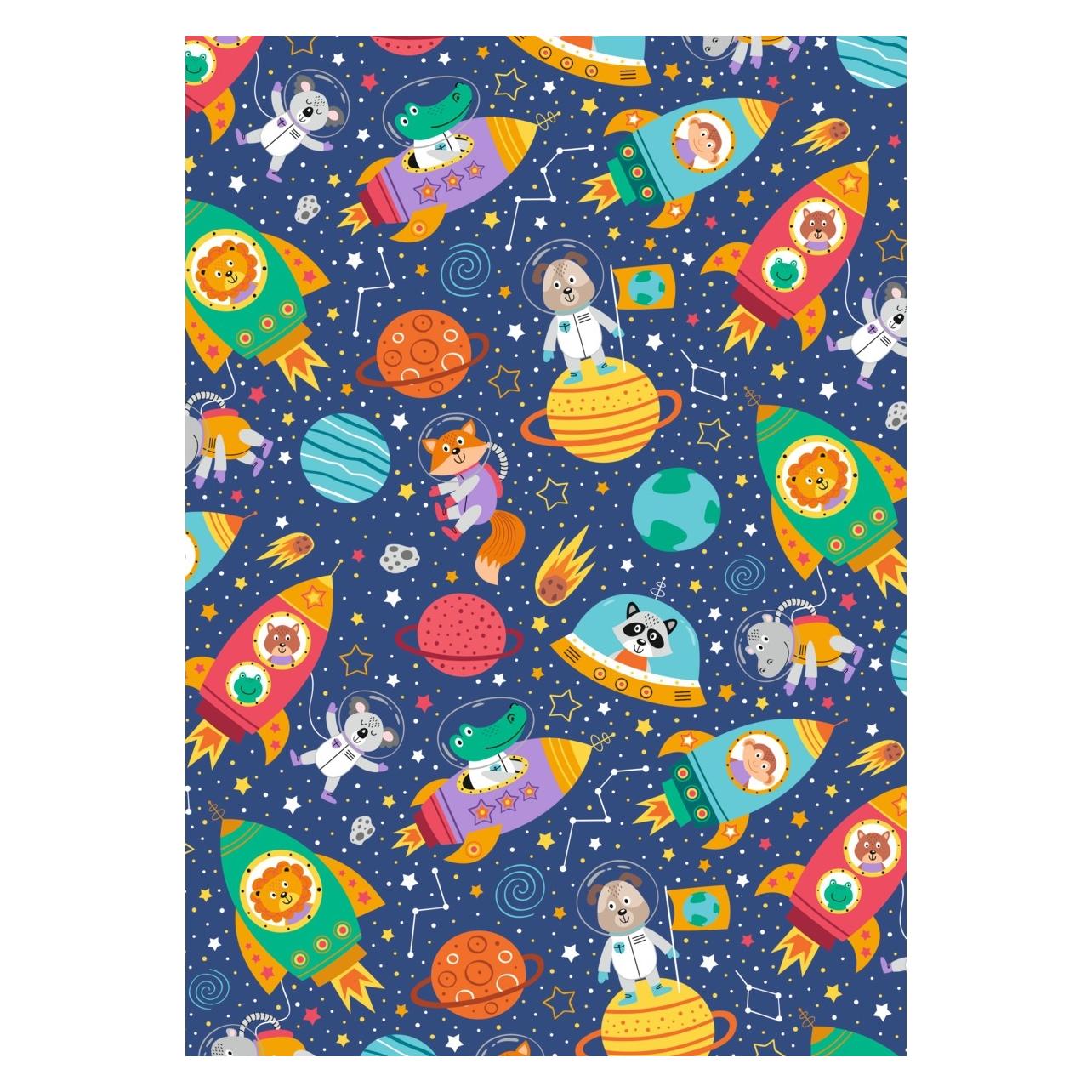 Idena Geschenkpapier Kosmos Tiere 70cmx2m (1x) (69094619)