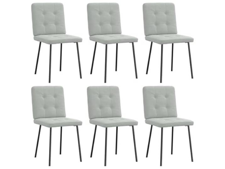 Todiikf Esszimmerstühle 6er Set Hellgrau Samt Polsterstuhl Küchenstuhl Elegante Samtsessel mit stabiler Metall-Holz-Konstruktion für Esszimmer, Wohnzimmer und Gästezimmer. Hoher Sitzkomfort.