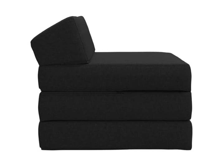 KTHLBRH Klappsofa schwarz 70 x 60 x 49 cm 2-in-1, umwandelbar, Bezug aus 100% Polyester, Schaumstoff, Bezug mit Reißverschluss, für Gäste
