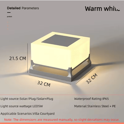 Inspire Essentials LumaPost Solar Pillar Light For Modern Outdoor Spaces m Warm White 2 Modes