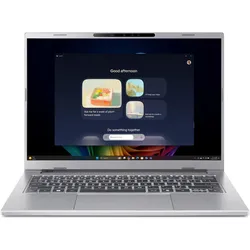 Acer Aspire 14 AI OLED (14", 1000 GB, 16 GB, DE, AMD Ryzen AI 5 330), Notebook, Silber