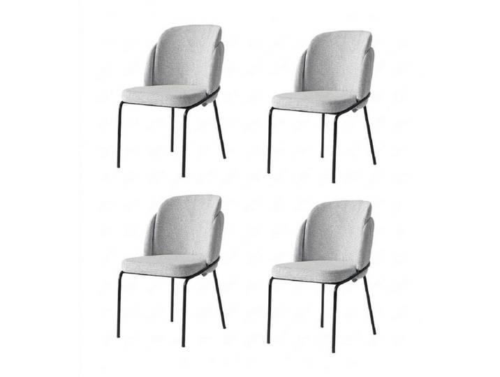 JVmoebel Esszimmerstuhl Stuhl-Set 4x Stuhl Grau Bequem Modern Stilvoll Stoff Weich Klassisch, Made in Europa