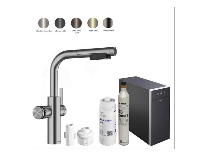 Blanco Küchenarmatur Trinkwasserarmatur Choice Icona L + Kühl- & CO₂-Einheit Choice.All