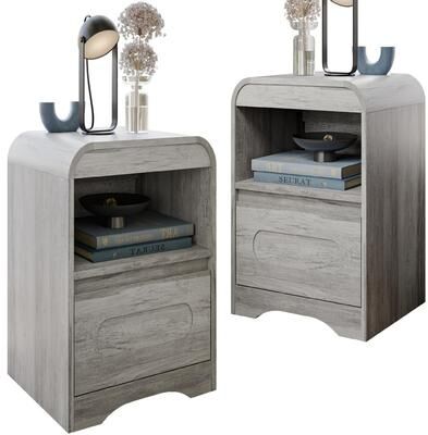 No Nightstands Set of 2 with Drawer Storage