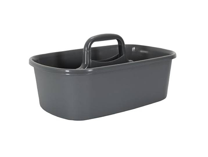 JE CHERCHE UNE IDEE Bac de Rangement Produits Ménagers 40 cm Gris Plastique\, bac de rangement\, 40 cm\, produits ménagers\, poignée de transport\, cuisine ou buanderie\, gris