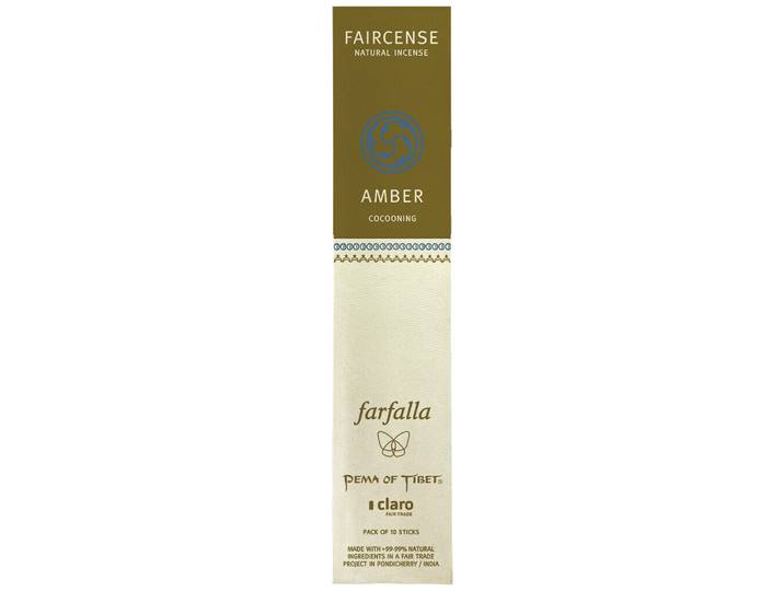 farfalla Amber / Cocooning, Faircense Räucherstäbchen mit Halterung