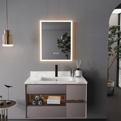 Uplifted Goods LED Lighted Vanity Mirror With Anti Fog And Smart Touch 16x20 In