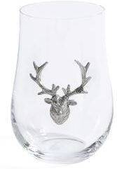 Zodax St. Anton Pewter & Glass Wine / Water Glass