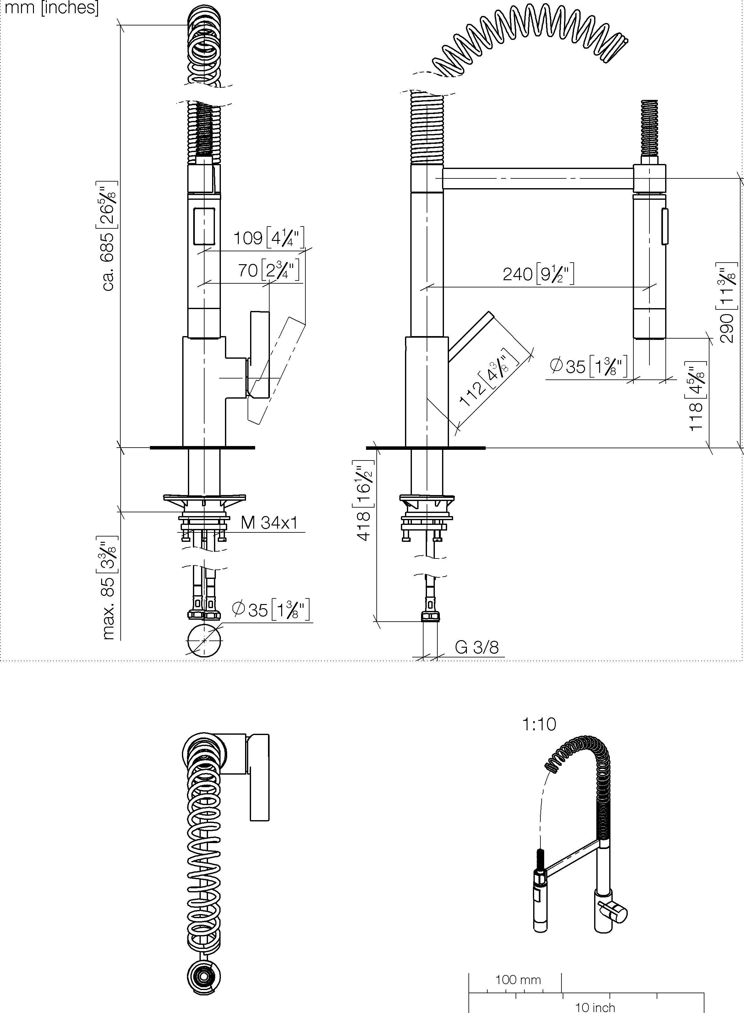 Dornbracht 33860875-19 Einhebelmischer Profi TARA ULTRA