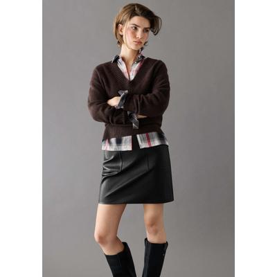 A-Linien-Rock PEPE JEANS "Rock LINA SKIRT", Damen, Gr. S, schwarz, 100% Polyurethan, Röcke A-Linien-Rock
