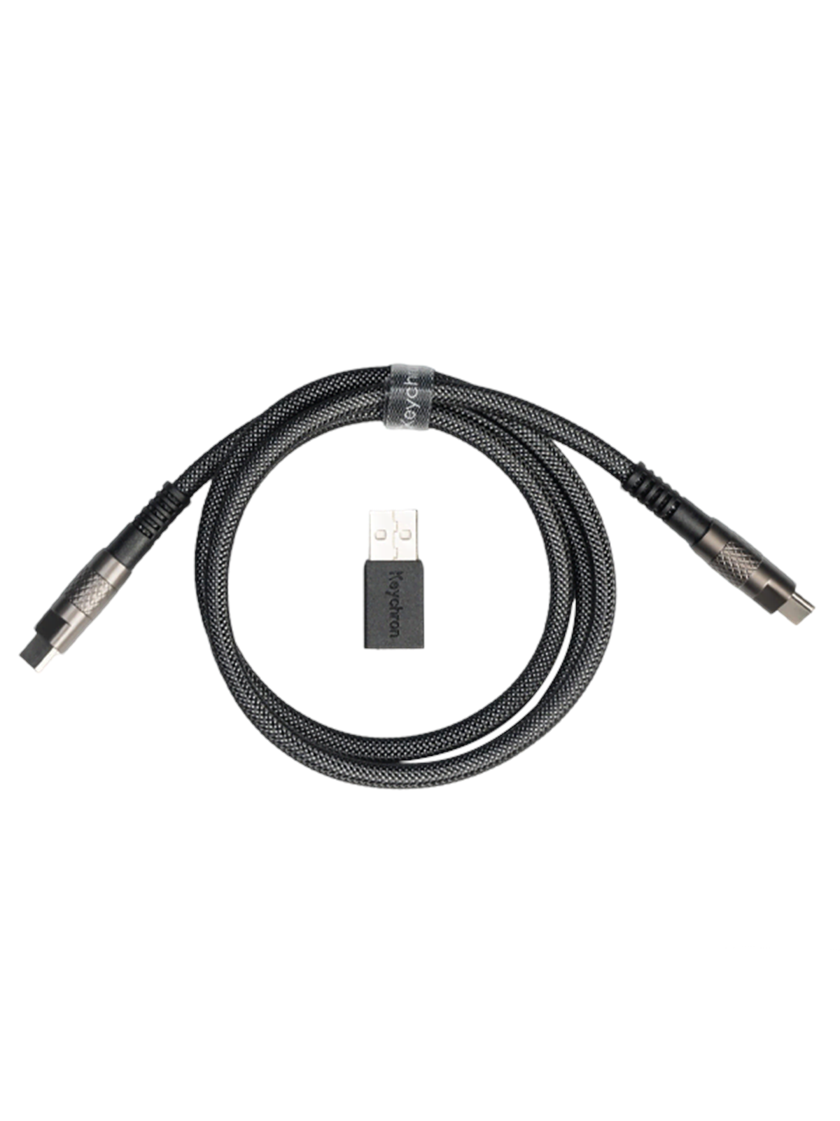 Keychron Doppelt ummanteltes Geek USB 8K-Kabel (Black) - Tastaturkabel - Schwarz
