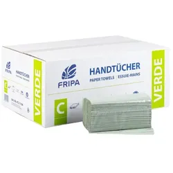 Papierhandtücher Fripa VERDE C 3600 Blatt grün 25x33 cm Papierhandtuch in Lagenfalzung (C-Falzung), 1-lagig
