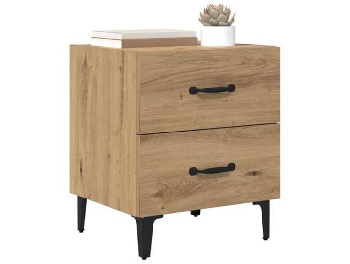 KTHLBRH Nachttisch Eiche Handwerk 40 x 35 x 47,5 cm 2 Stück Elegant, praktisch, rustikaler Stil, perfekt für Schlafzimmer