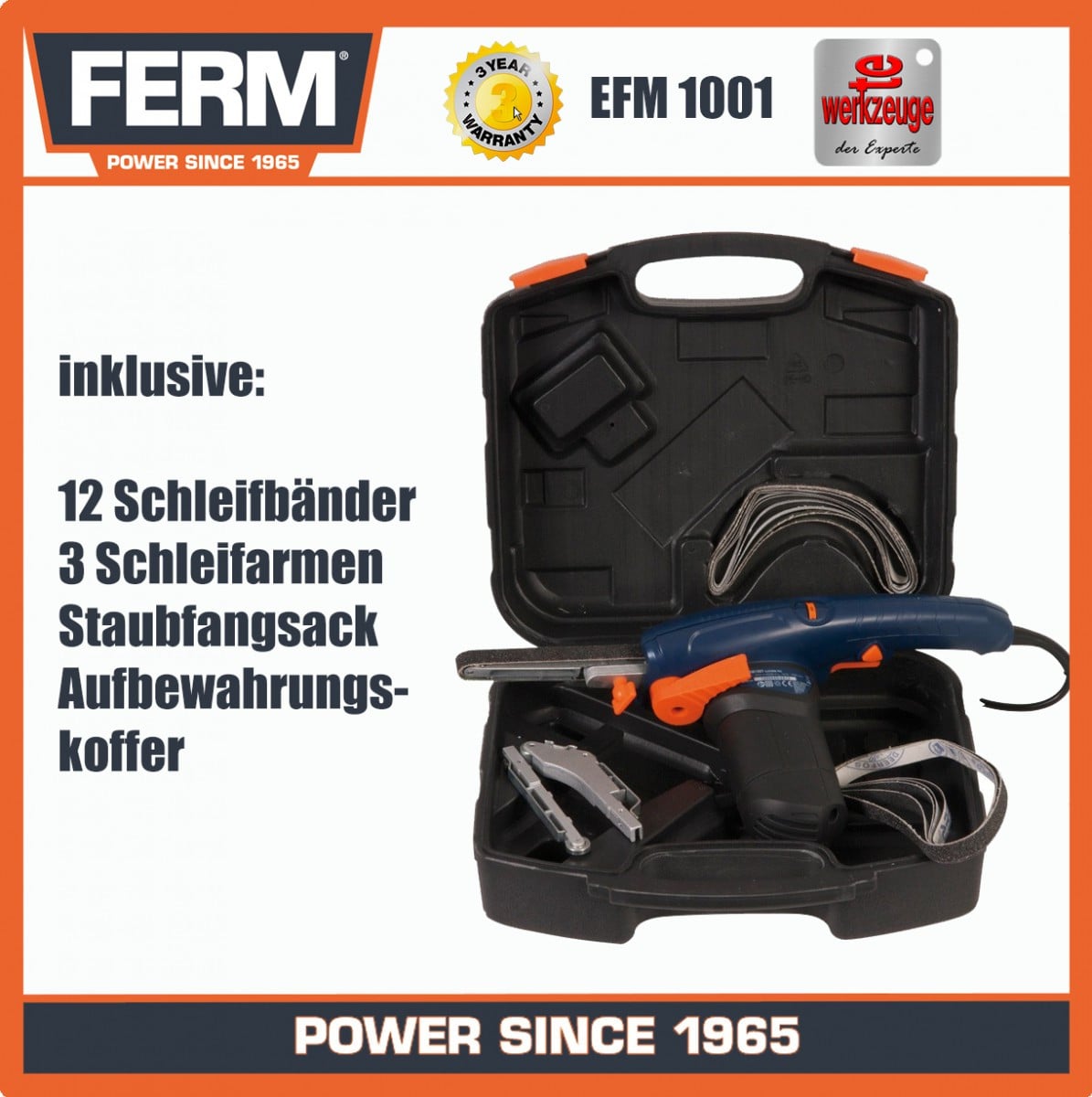 Ferm EFM1001 Bandschuurmachine met 400 W en 230 V