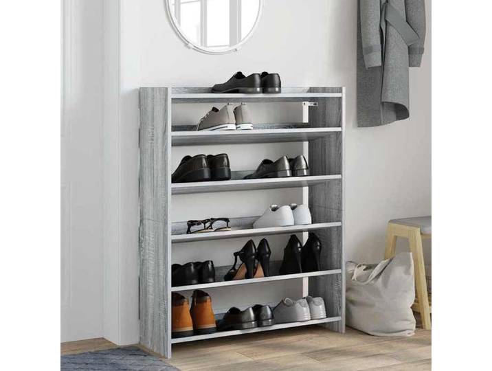 Clarence - TOP* Porte chaussures/ Étagère à chaussures - sonoma gris 80x25x100 cm - bois d'ingénierie EU5916