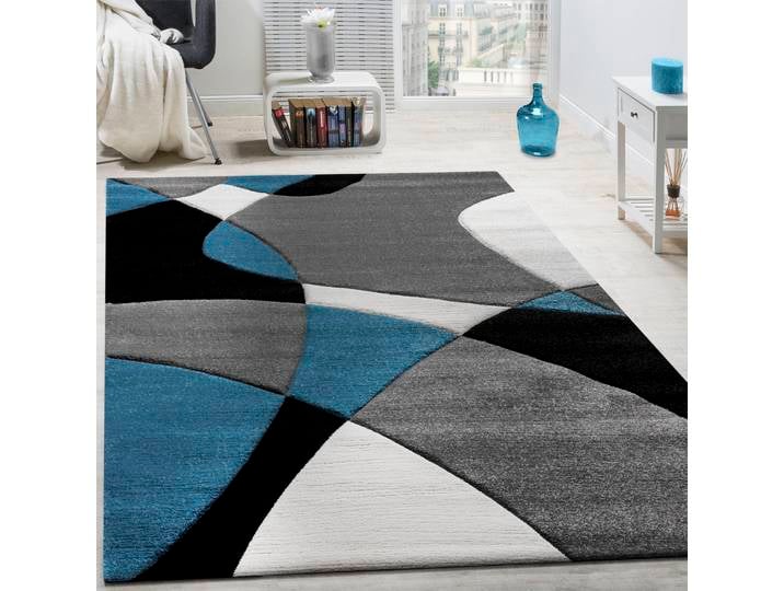 Teppich PACO HOME Diamond 664 , blau (türkis), B:160cm H:16mm L:230cm, Kunstfaser, Teppiche, Teppich, 3D-Design, Kurzflor, 3D-Design, modernes geometrisches Muster