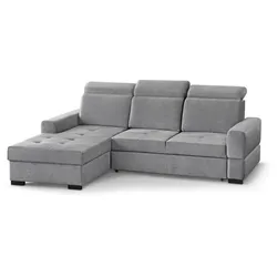 ECKSCHLAFSOFA Alex Mini hellgrau links
