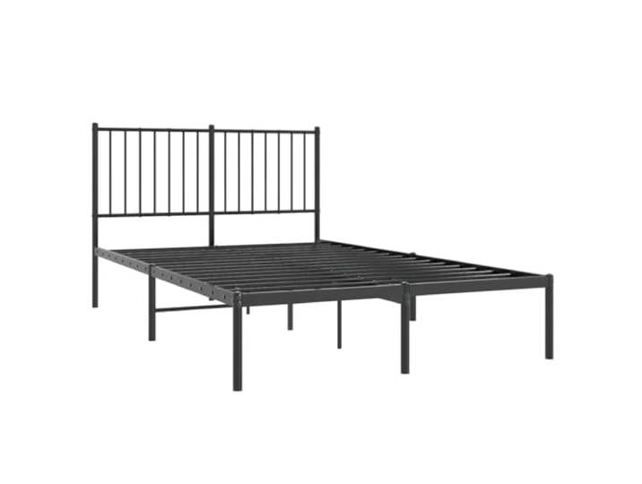 vidaXL Bettgestell mit Kopfteil Metall Schwarz 120x200 cm