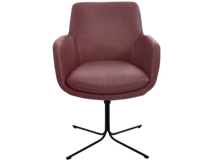 Esszimmerstuhl K+W KOMFORT & WOHNEN Pego Drehstuhl , rot (cabernet 15), B:59cm H:84cm T:65cm, Stühle, Esszimmerstuhl, filigranem 4-Fuß-Gestell in schwarz