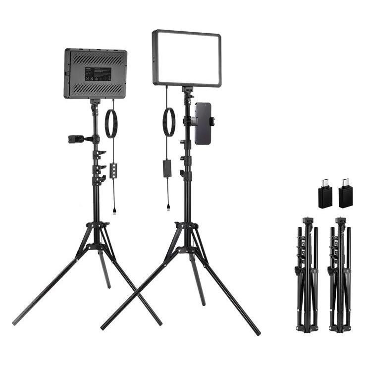 Neewer BP300 studio set two LED lights + tripods + phone holders (Studioleuchte) (B0DRZD1QMQ)