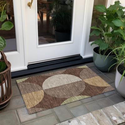 Addison Rugs Machine Washable Indoor/ Outdoor Casual Circles Chantille Rug