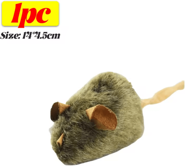 Inspire Curations Plush Squeaky Mouse Toy Set Interactive Cat Mouse Toy For Chasing, Hunting & Play 1pc