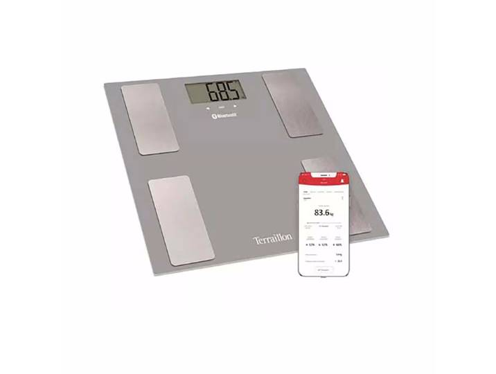Terraillon Smart connect Personenwaage – Körperanalysewaage/Körperfettwaage – grau