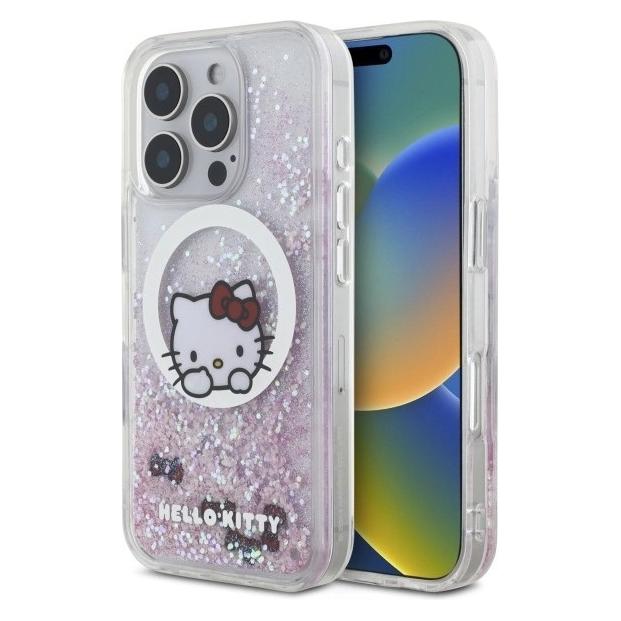 Hello Kitty HKHMP16LLSWKH iPhone 16 Pro 6.3" biały/white hardcase Liquid Glitter Sweet Kitty Bows (Apple iPhone 16 Pro) (Hel000149-0)