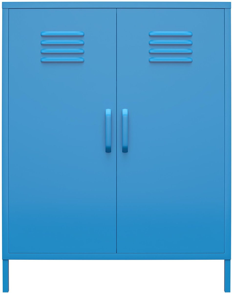 Cache metalen kast met 2 deuren blauw