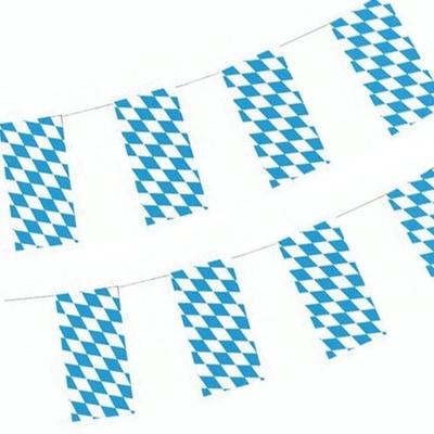 20x Flaggenkette, Papier 10 m `Bayrisch Blau` Oktoberfest