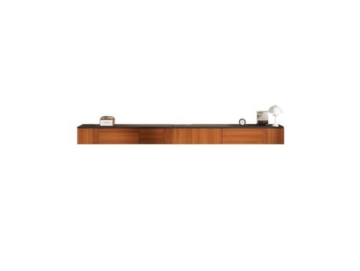 DFHS46JK Multimedia-Möbel Schwimmender TV-Ständer, schwebender Schrank, Unterhaltungs- und Medienkonsolen-Center für das Wohnzimmer(Brown Black,160x24x20cm)