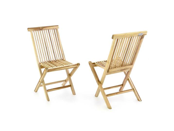 Gartenstuhl VCM 2er Gartenstuhl Hochlehner Klappstuhl Holz Teak , braun, Obermaterial: 100% Holz Wood., Stühle, Gartenstuhl