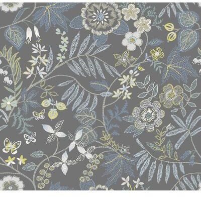 Scott Living Marilyn Light Grey Floral Trail Wallpaper