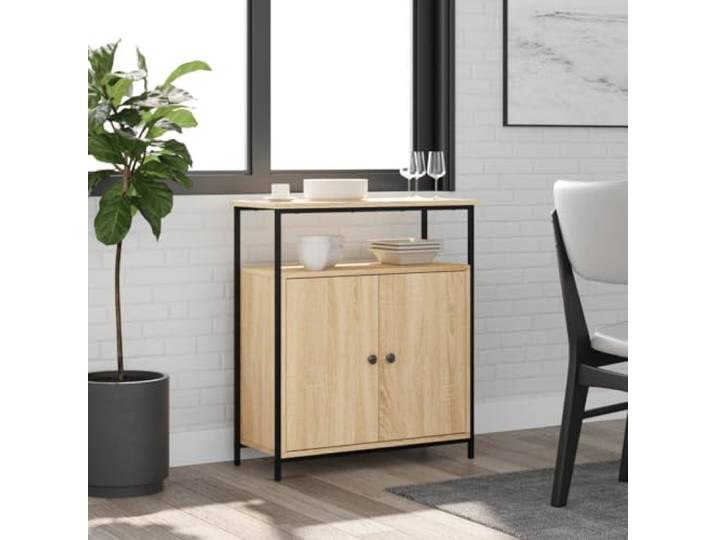 HEFZGDB Klassisches Sideboard mit Stauraum aus Holzwerkstoff, Sideboard mit Wandhalterung für Stabilität und feuchtigkeitsbeständiger Oberfläche, verstellbare Füße für Ebenen Stand