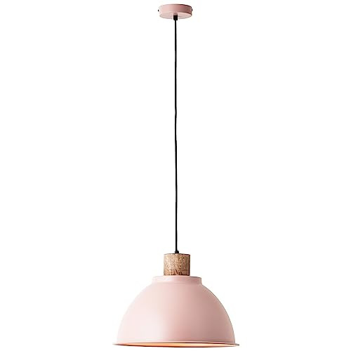 Brilliant Erena Hanglamp Roze Metaal en Hout Ø 38 cm