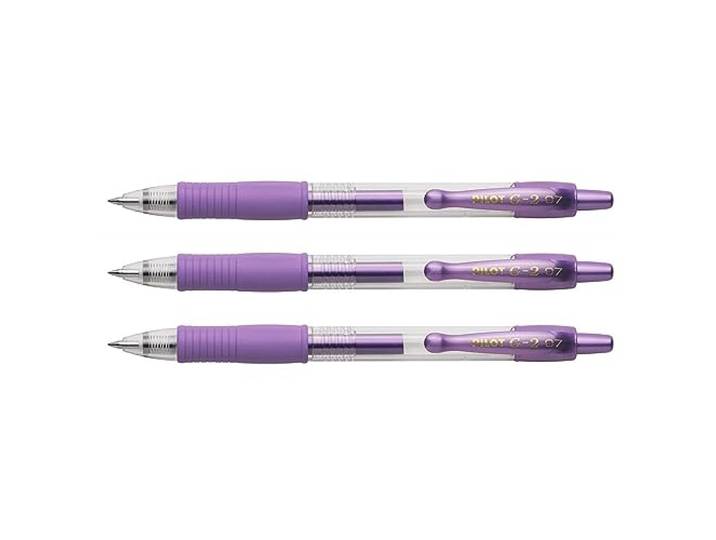 Pilot G2 07 metallic gelbalpen, 3 stuks